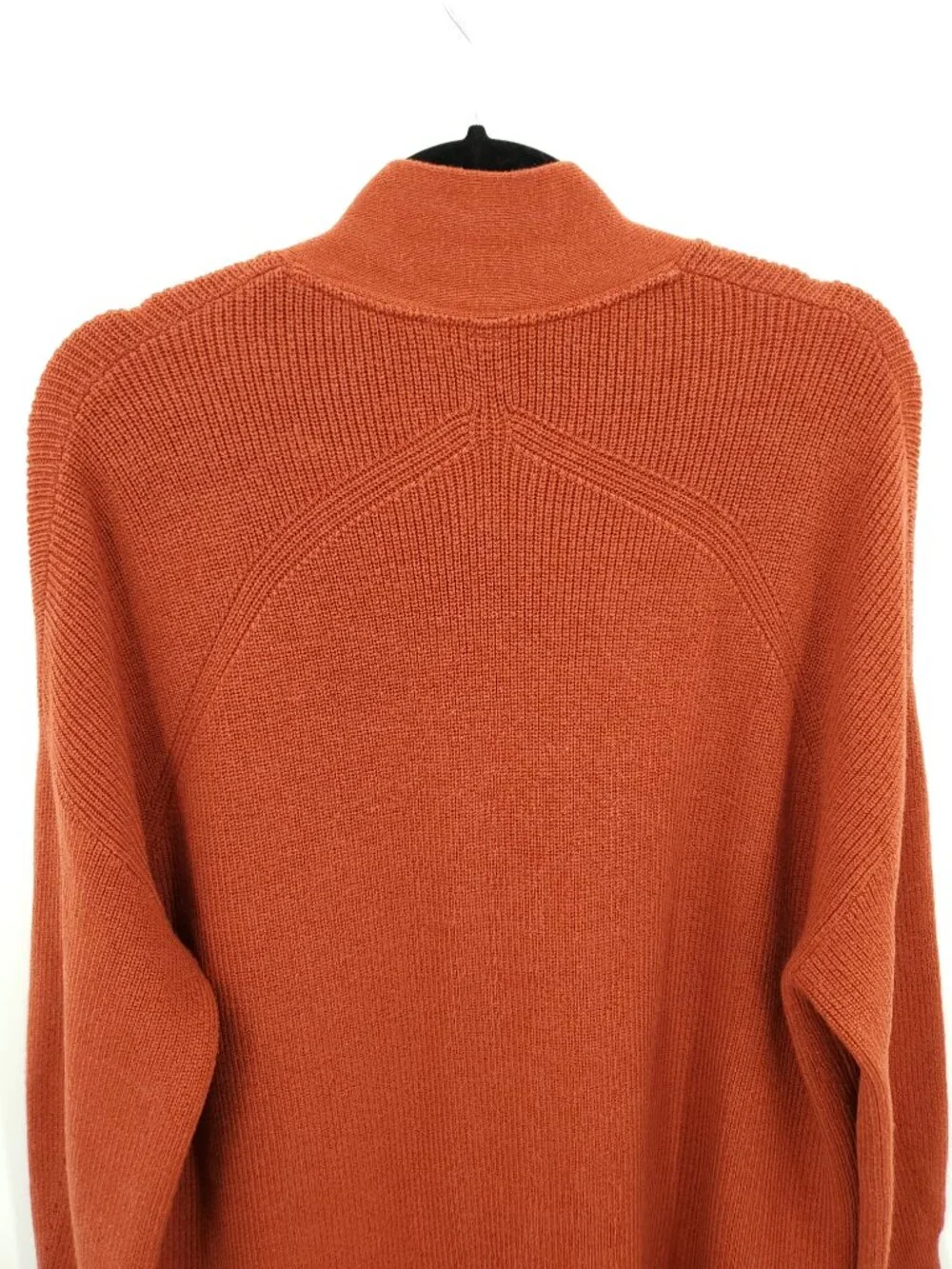 Lululemon Merino Wool-Blend Ribbed Long Wrap Sweater Sz 10 Cayenne Rust Orange